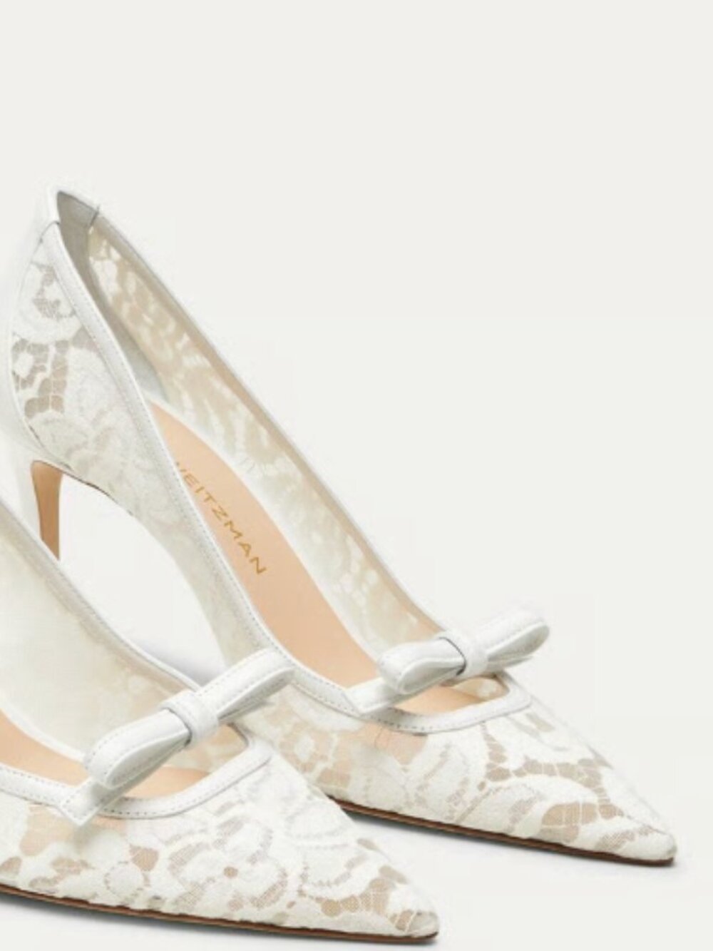 Stuart Weitzman White Lace Heels 7.5